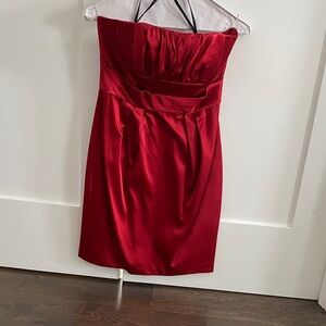Elegant Red Strapless Dress